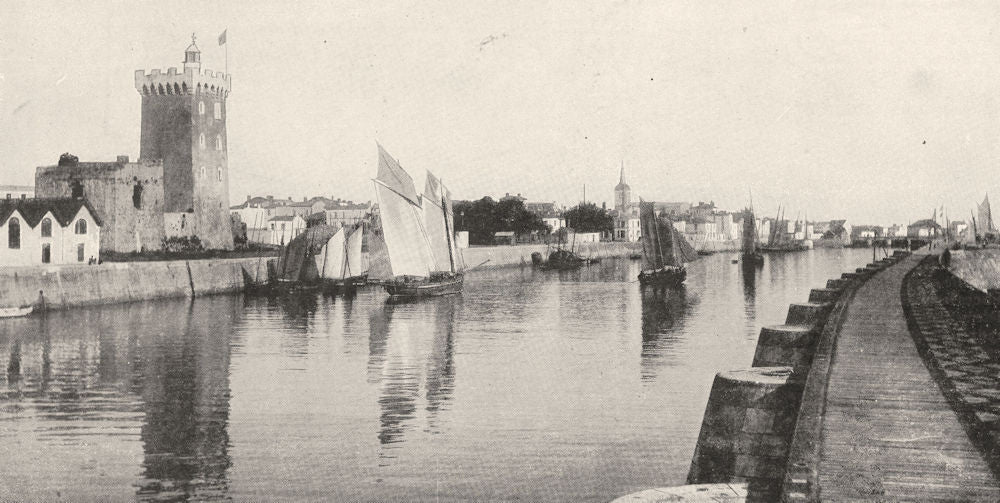 VENDÉE. Les Sables- D'olonne. Phare de la Chaume et le Chenal 1900 old print